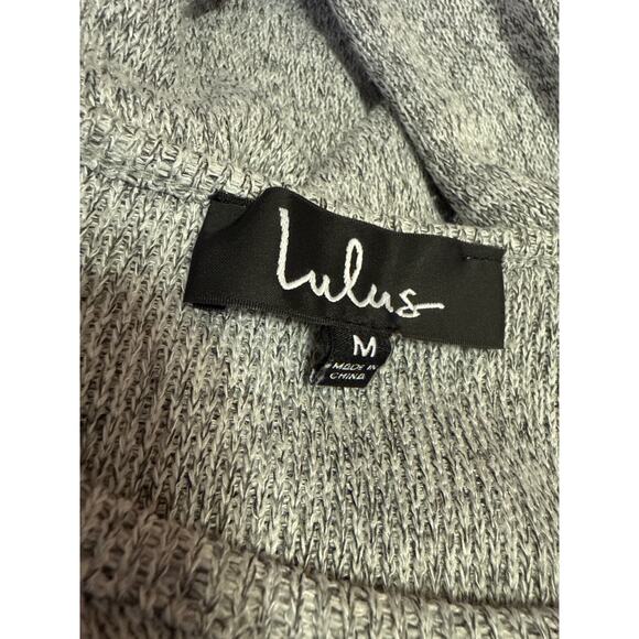 Lulus Women's Gray White Layered Long Sleeve Knit Sweatshirt Sweater Top Size M - Picture 3 of 4